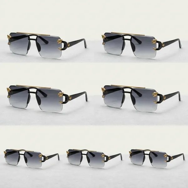 Black_&_Gold_Metal_Rimless_Sunglasses_For_Fashion_Wear
