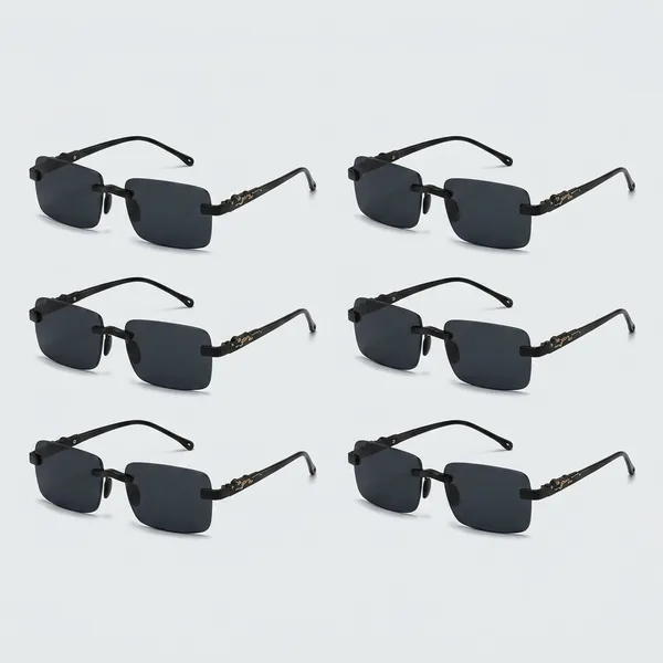 Black_Metal_Rimless_Sunglasses_For_Fashion_Wear