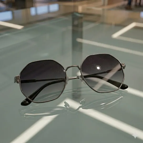 Silver_Metal_Hexagonal_Sunglasses_For_Fashion_Wear