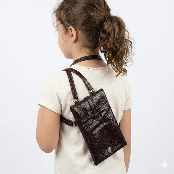 Brown_Faux_Leather_Phone_Pouch_For_Mobile_Storage