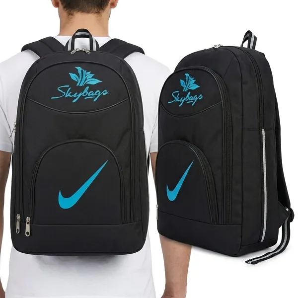 Black_&_Blue_Polyester_Backpack_For_School_Travel