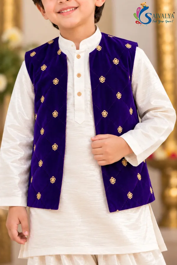 Boys_Off_White_Slub_Cotton_Kurta_Dhoti_Set_with_Royal_Blue_Velvet_Jacket_–_Festive_Ethnic_Wear