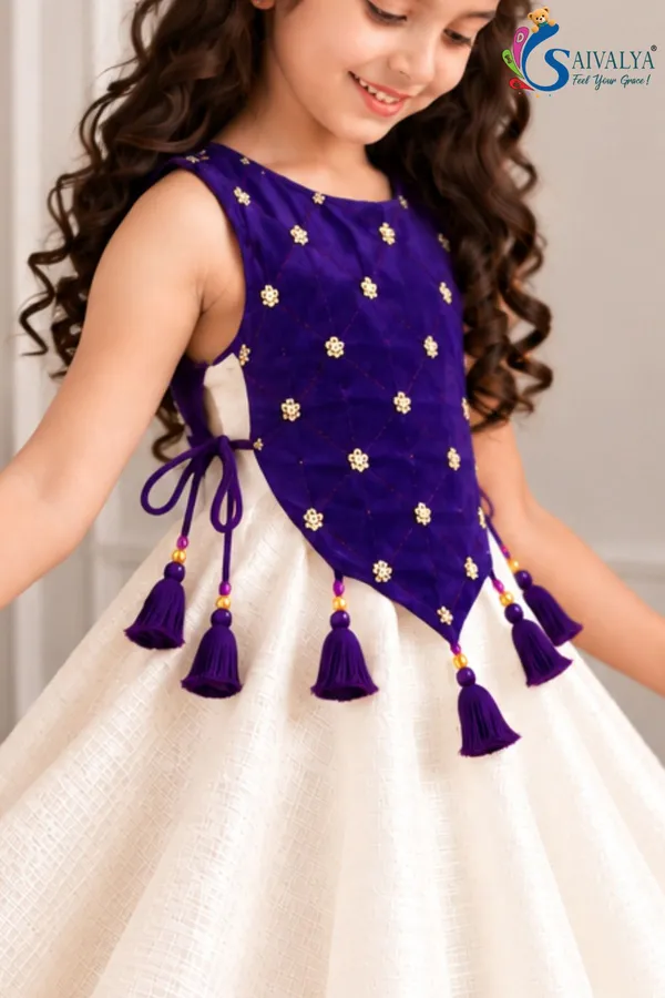 Girls_Off_White_Slub_Cotton_Full_Flared_Dress_with_Royal_Purple_Velvet_Koti_–_Festive_Ethnic_Wear