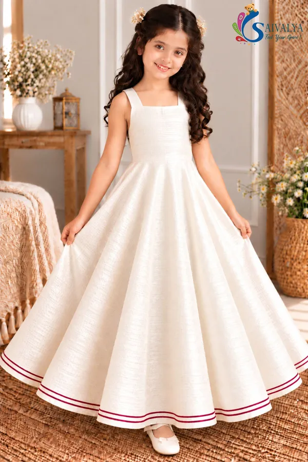 Girls_Off_White_Slub_Cotton_Full_Flared_Dress_with_Wine_Velvet_Koti_–_Festive_Ethnic_Wear