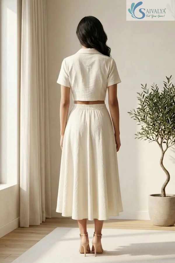 Glossy_Off_White_Premium_Slub_Cotton_Crop_Top_and_Flary_Skirt_Set_for_Women