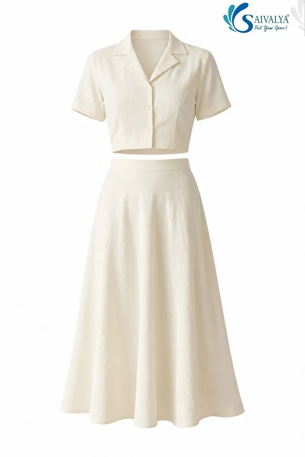 Glossy_Off_White_Premium_Slub_Cotton_Crop_Top_and_Flary_Skirt_Set_for_Women