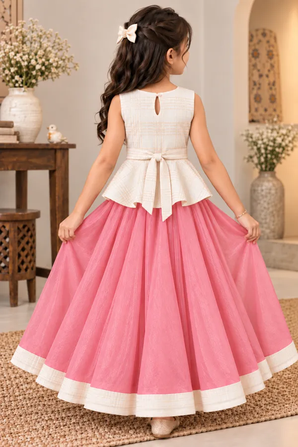 Gulabi_Zari_Peplum_Chanderi_Lehenga_Set
