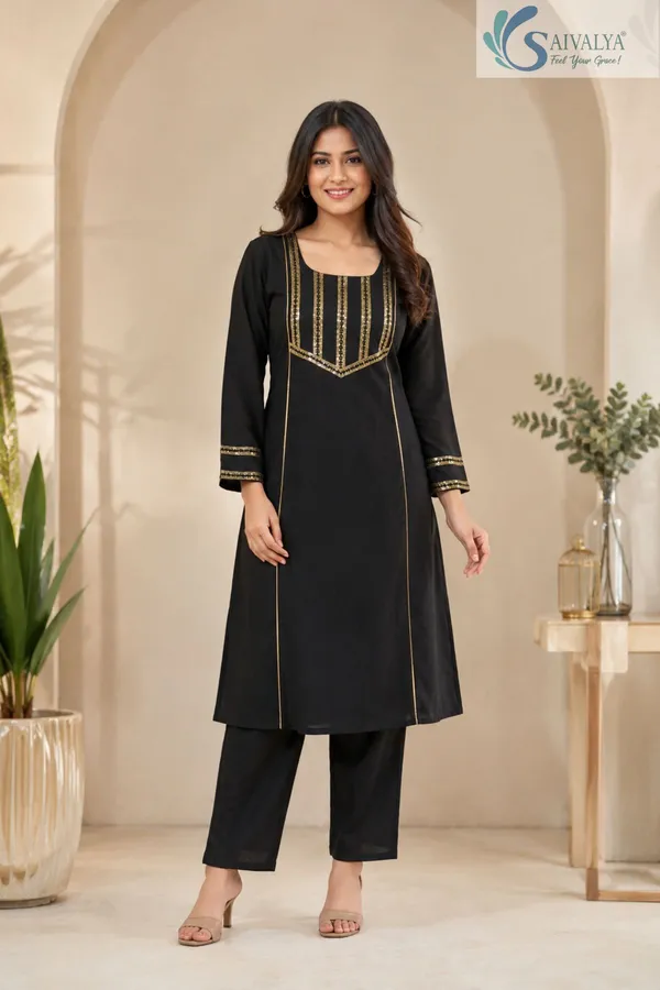 Noir_Aurelia_Gold-Embellished_Kurta_Set