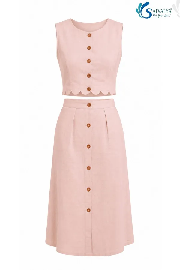 Pink_Pure_Cotton_Two_Piece_Skirt_Set_for_Women