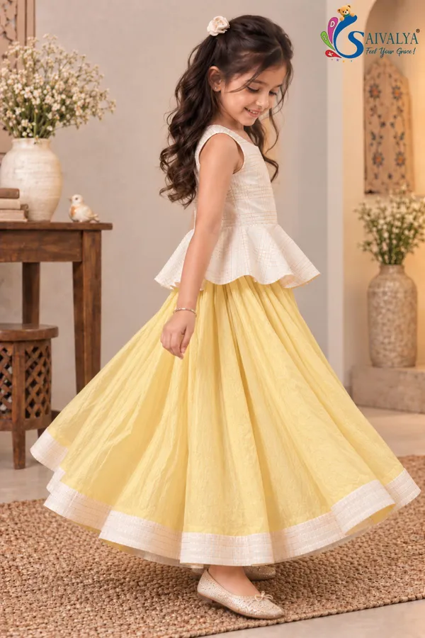 Pitambari_Yellow_Zari_Peplum_Chanderi_Lehenga_Set