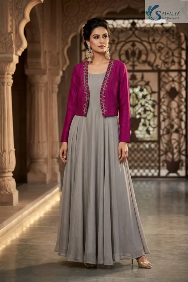 Saivalya_Gulnaar_Grey_Chiffon_Gown_with_Embroidered_Jacket