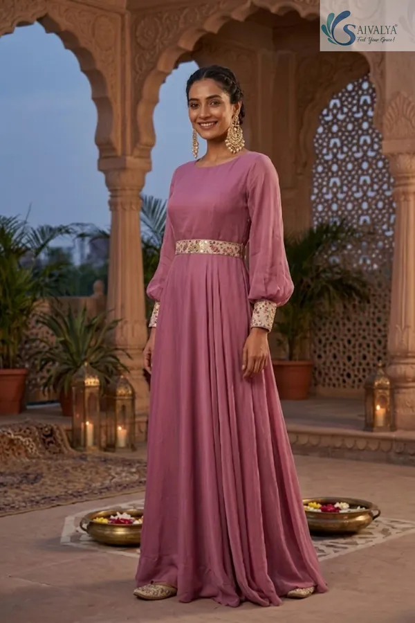 Saivalya_Gulnaar_Mauve_Georgette_Gown