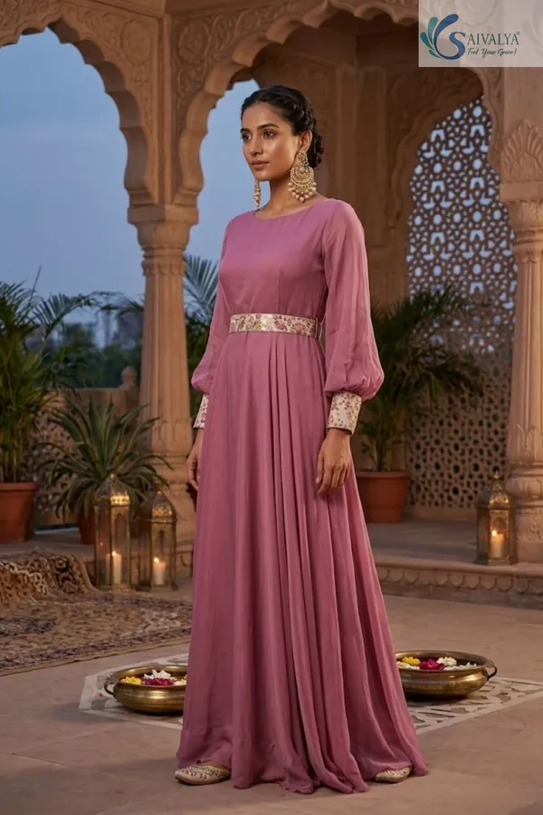 Saivalya_Gulnaar_Mauve_Georgette_Gown