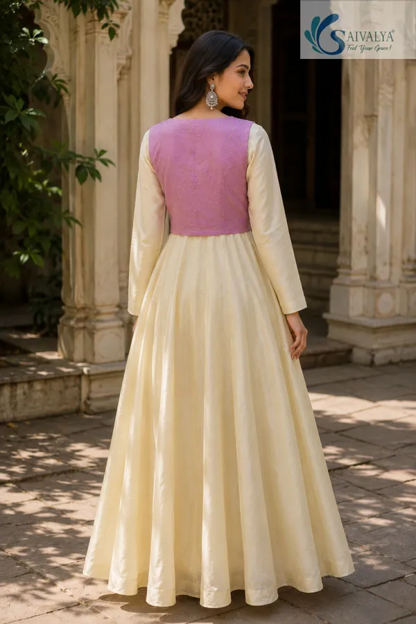 Saivalya_Ivory_Anarkali_Gown_with_Handwork-Inspired_Lavender_Jacket