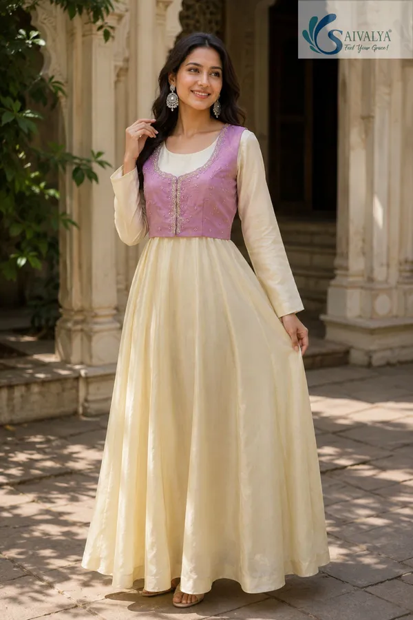Saivalya_Ivory_Anarkali_Gown_with_Handwork-Inspired_Lavender_Jacket