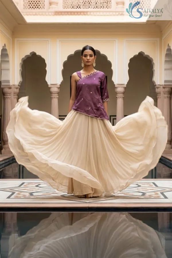 Saivalya_Mauve_Grace_One-Shoulder_Chinon_&_Georgette_Ensemble
