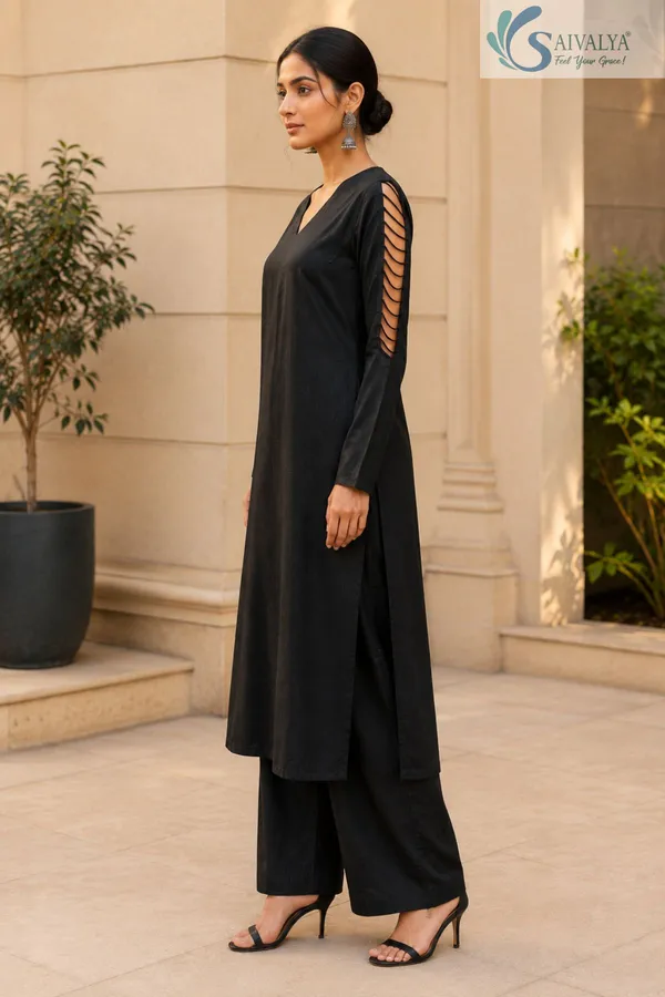 Saivalya_Noir_Élan_Cutwork_Chiffon_Co-ord_Set