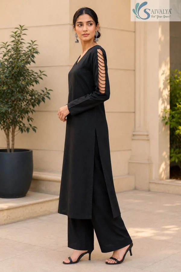Saivalya_Noir_Élan_Cutwork_Chiffon_Co-ord_Set