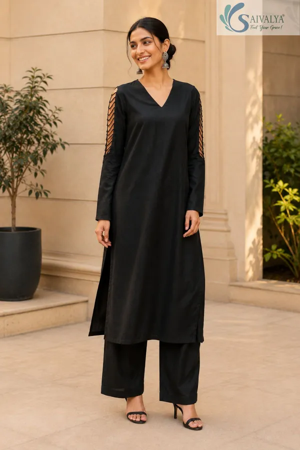 Saivalya_Noir_Élan_Cutwork_Chiffon_Co-ord_Set