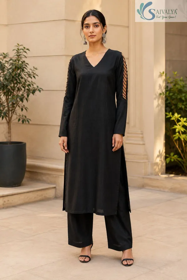 Saivalya_Noir_Élan_Cutwork_Chiffon_Co-ord_Set