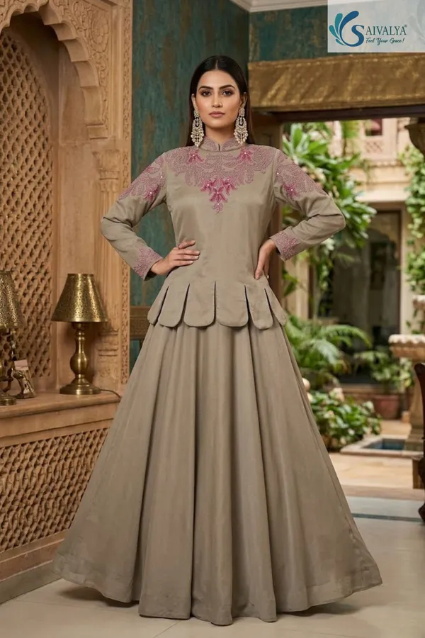 Saivalya_Rosewood_Elegance_Chinon_Peplum_Gown