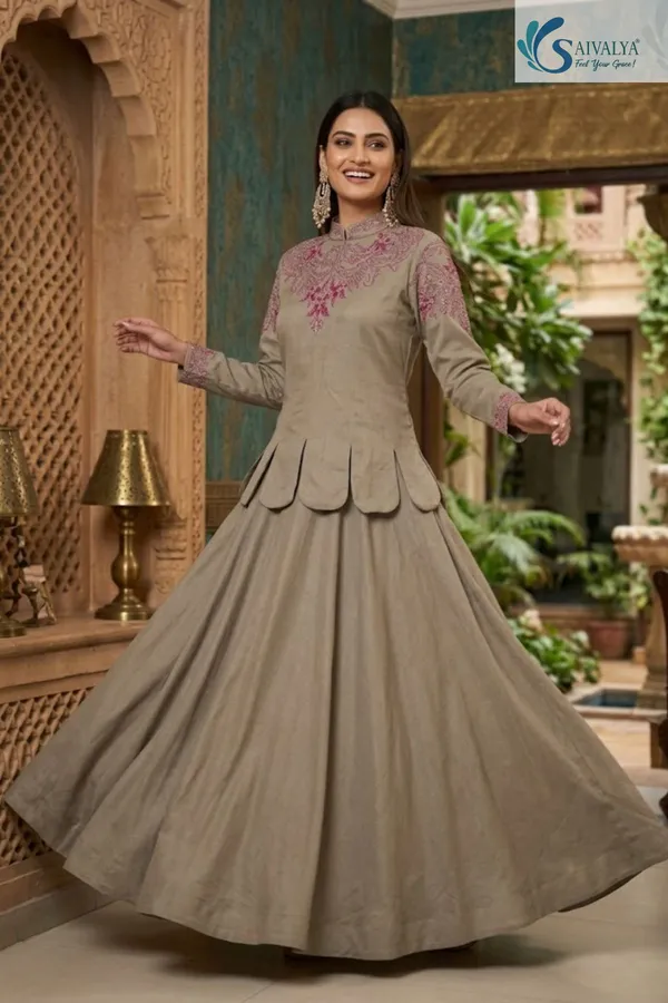 Saivalya_Rosewood_Elegance_Chinon_Peplum_Gown