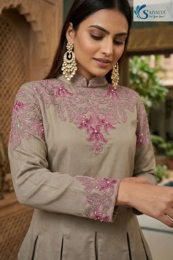Saivalya_Rosewood_Elegance_Chinon_Peplum_Gown