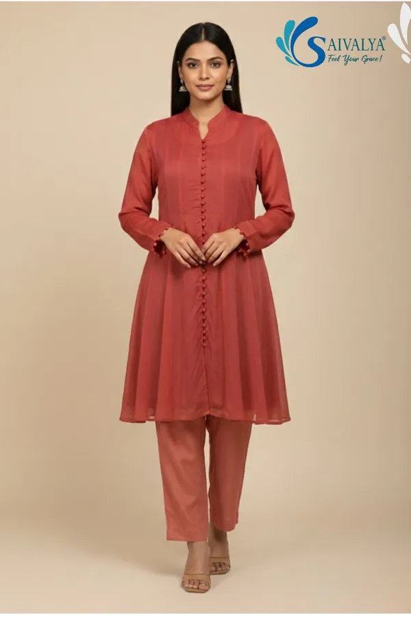 Saivalya_Ruhani_Rose_Chiffon_Kurta_Set
