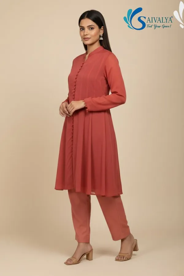 Saivalya_Ruhani_Rose_Chiffon_Kurta_Set