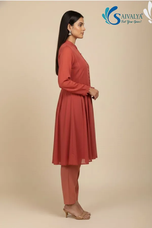 Saivalya_Ruhani_Rose_Chiffon_Kurta_Set
