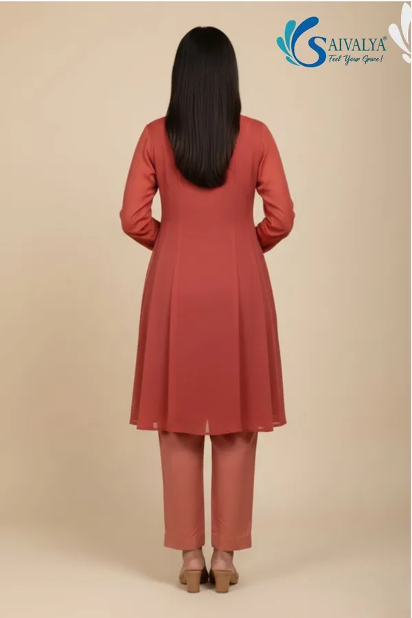 Saivalya_Ruhani_Rose_Chiffon_Kurta_Set