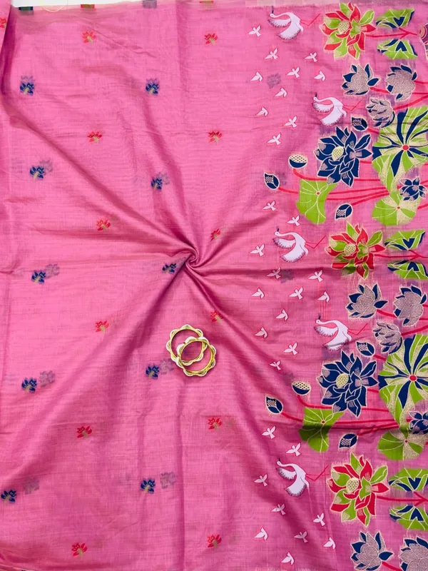 Rutexa_Fashion_Cotton_Flower_Jequard_Design_&_Latkan_Saree_For_Women