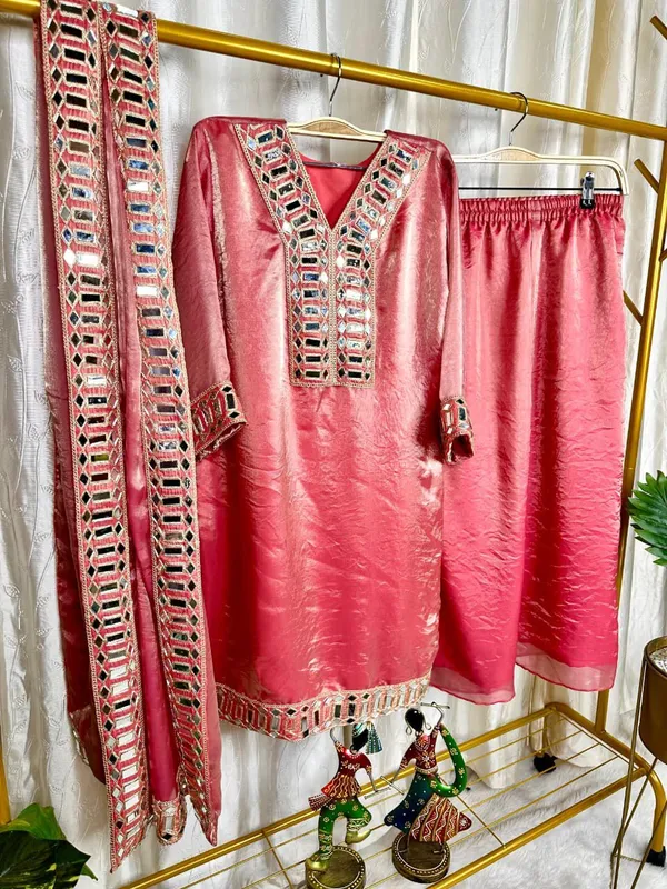 Pink_Beautiful_Heavy_quality_Frendy_Silk_Silk_Fabric_designer_festive_wear_3pc___Peplum_Dress_with_Crape_Lining