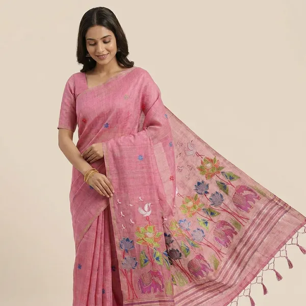 Rutexa_Fashion_Cotton_Flower_Jequard_Design_&_Latkan_Saree_For_Women