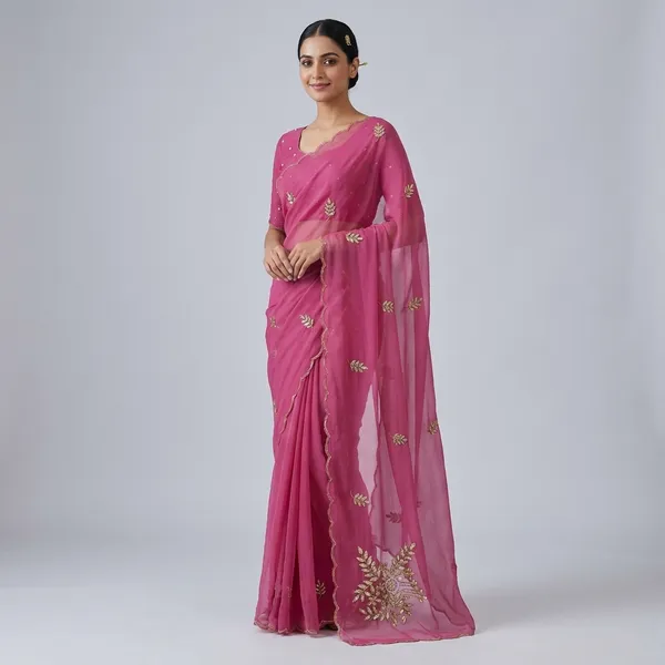 Rutexa_Fashion_Hand_Work_Pure_Chiffon_Light_Weight_Saree_Party_Wear