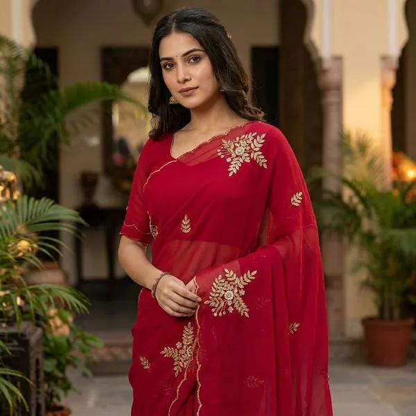 Rutexa_Fashion_Hand_Work_Pure_Chiffon_Light_Weight_Saree_Party_Wear