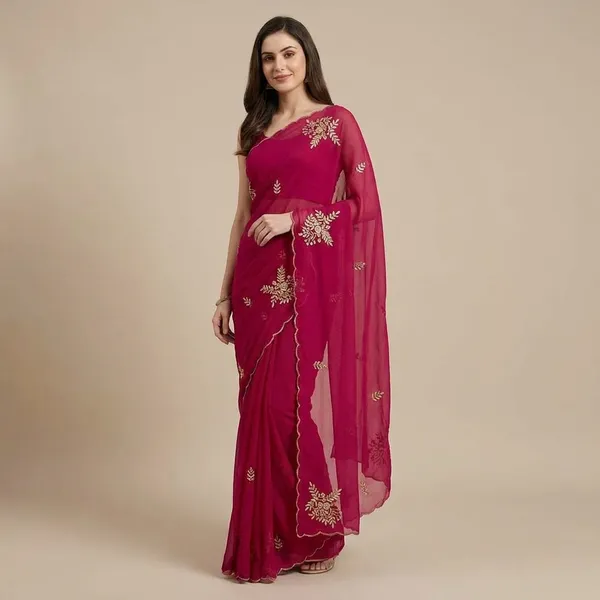 Rutexa_Fashion_Hand_Work_Pure_Chiffon_Light_Weight_Saree_Party_Wear