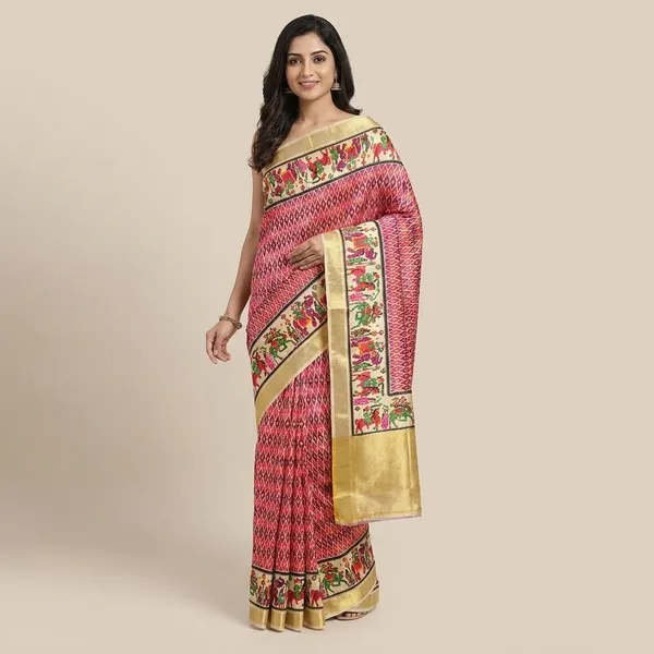 Rutexa_Fashion_Geometric_Print_Printed_Woven_Patola_Tussar_Silk_Saree_Yellow