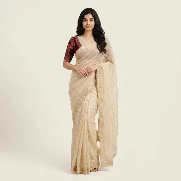Rutexa_Fashion_Woven_Striped_Embroidered_Jamdani_Viscose_Rayon_Saree_With_Unstitched_Blouse_Cream