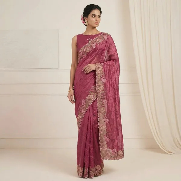 Gold_Crush_Flower_Print_Saree_For_Women