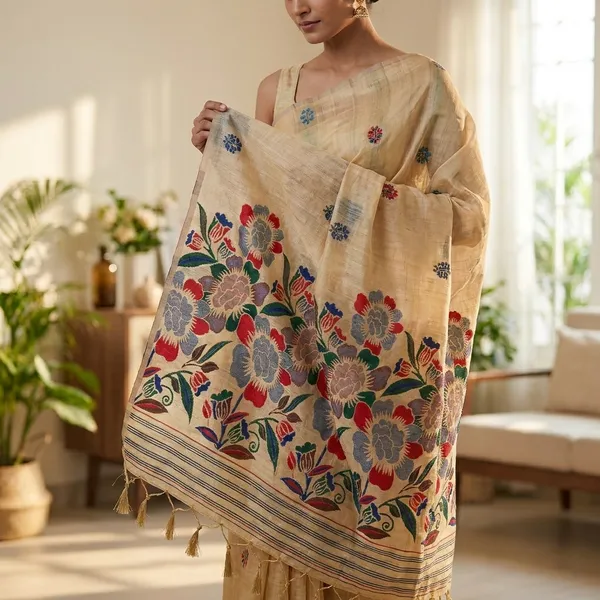 Rutexa_Fashion_Floral_Print_Printed_Daily_Wear_Cotton_Blend_Saree_Cream