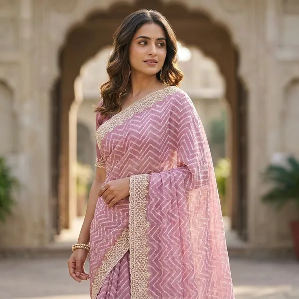 Chevron_Zig_Zag_Embellished_Saree_With_Blouse_Pink