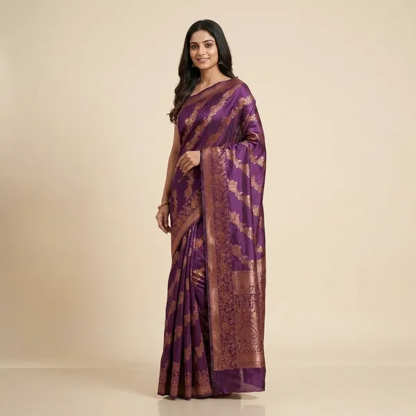 Elegant_Banarasi_Silk_Saree_With_Gold_Zari_Work_Purple