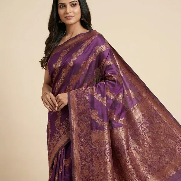 Elegant_Banarasi_Silk_Saree_With_Gold_Zari_Work_Purple