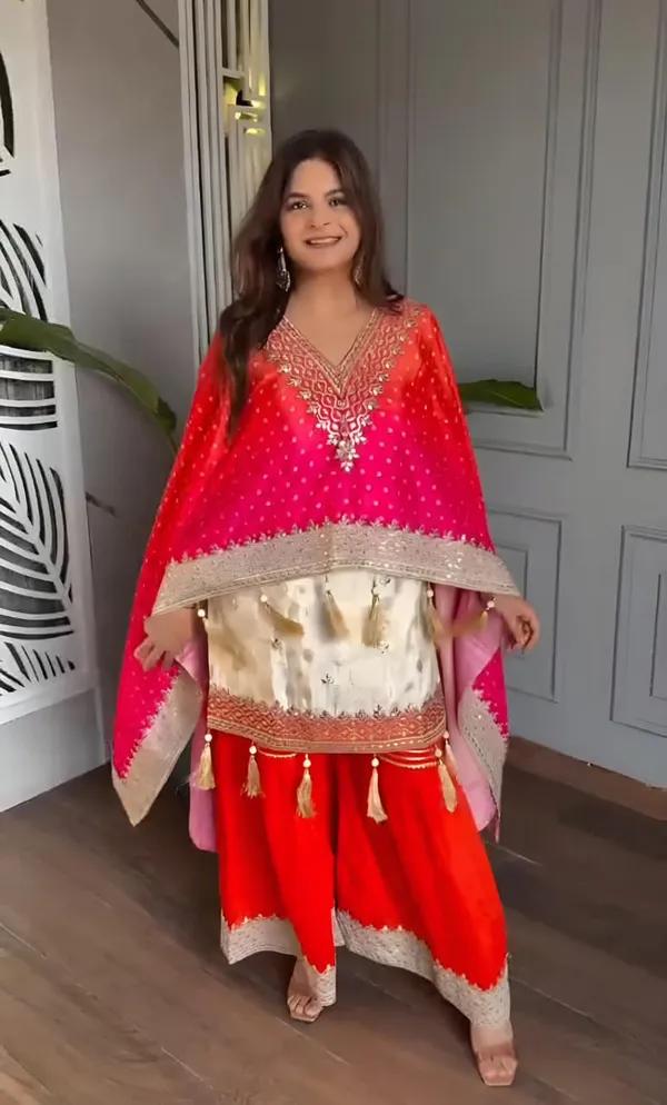Red_Beautiful_Heavy_quality_Banarsi_+_Chinon__Silk_Fabric_designer_festive_wear_3pc_DressWith_Crape_Lining