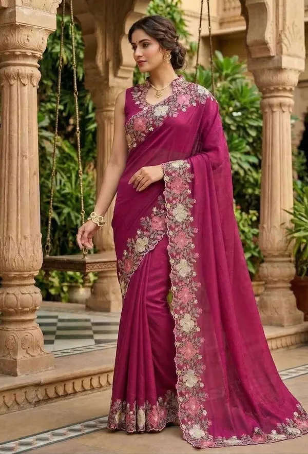 Rutexa_Fashion_Floral_Print_Embroidered_Heavy_Finishing_Thread_Work_Saree_Pink