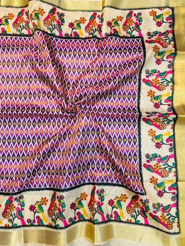 Rutexa_Fashion_Geometric_Print_Floral_Print_Ikkat_Tussar_Silk_Saree_Yellow