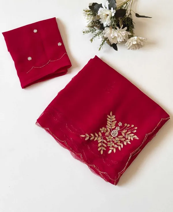 Rutexa_Fashion_Hand_Work_Pure_Chiffon_Light_Weight_Saree_Party_Wear
