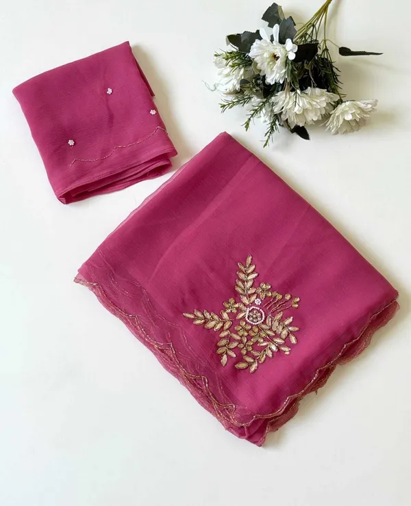 Rutexa_Fashion_Hand_Work_Pure_Chiffon_Light_Weight_Saree_Party_Wear
