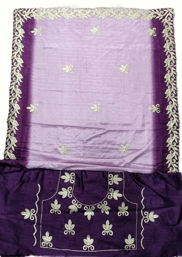 Rutexa_Fashion_Embroidered_Jamdani_Silk_Blend_Saree_With_Unstitched_Blouse_Purple
